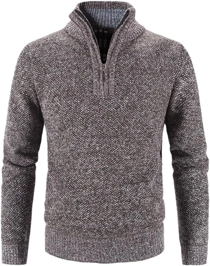 

Мужской полузастегивающийся воротник-стойка вязаный пуловер из кашемира