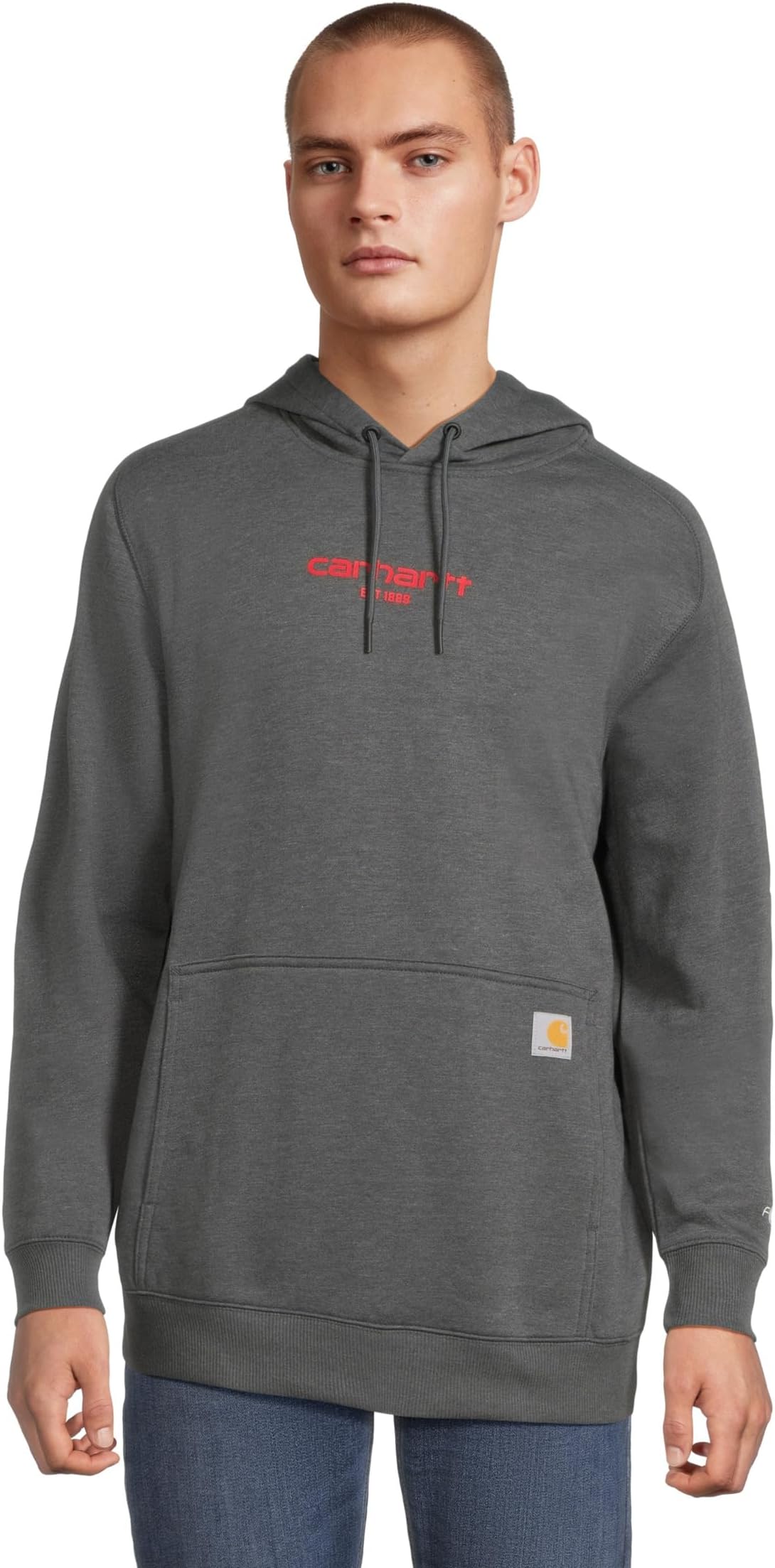 

Толстовка Carhartt Force Relaxed Fit Lightweight Logo Graphic Sweatshirt, цвет Carbon Heather