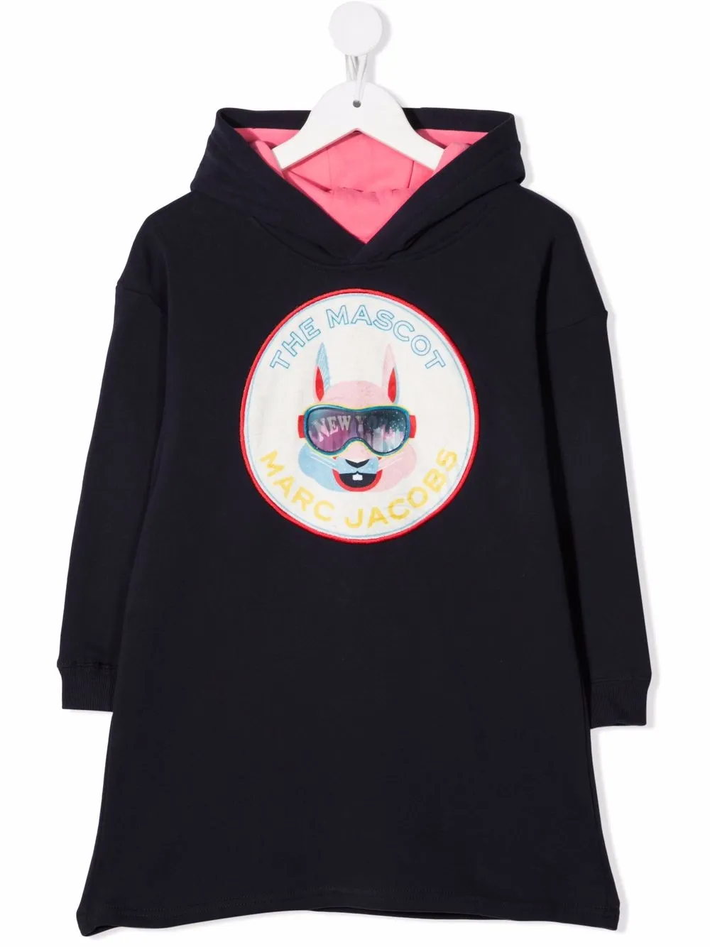 

Платье с капюшоном и нашивкой-логотипом Marc Jacobs Kids, синий