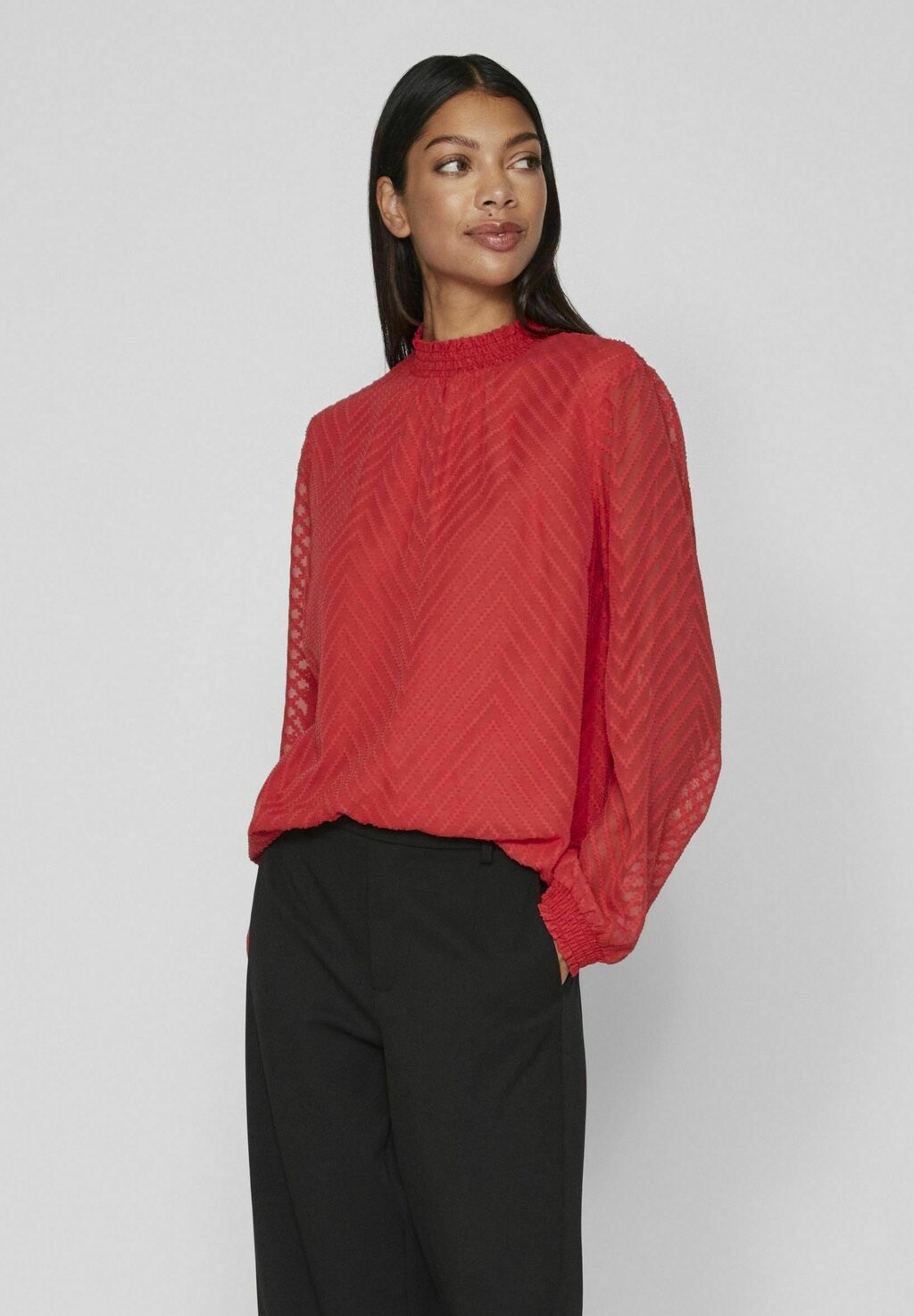 

Блузка VILA LANGARM HIGH NECK, цвет mars red