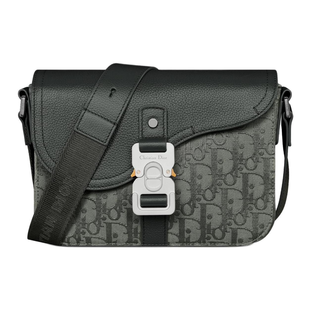 

DIOR Косая сумка через плечо из коровьей кожи маленькая женская угольно-серая