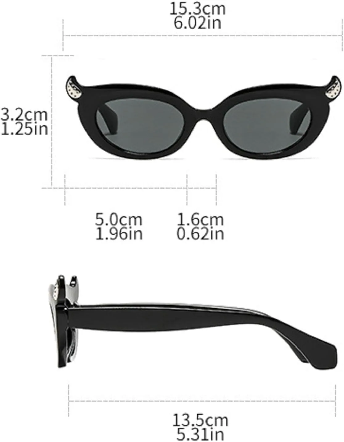 

Женские солнцезащитные очки ретро-размера, маленькие овальные, модные, в стиле «кошачий глаз», винтажные, черные, с защитой от УФ-излучения UV400 mincl, Gray Yellow