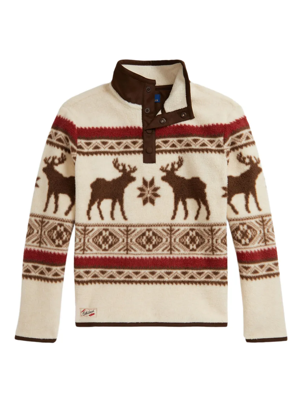 

Флисовый пуловер с высоким воротником Polo Ralph Lauren Kids, нейтральный