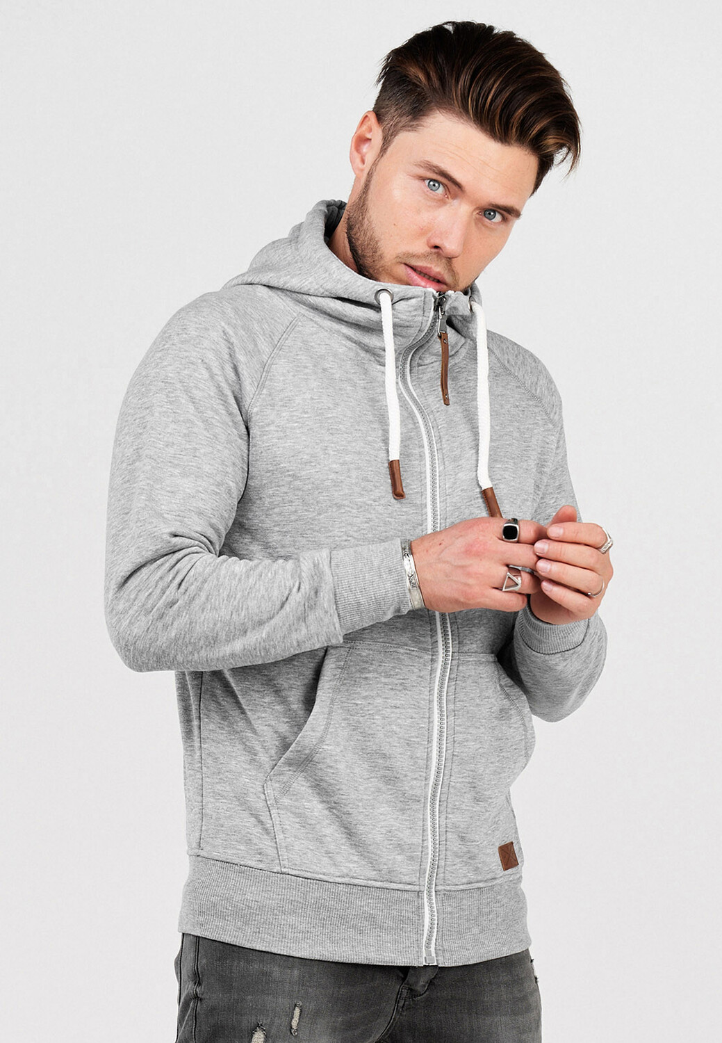 

Толстовка SOUL STAR MSWMODESTO Hoodie Weicher Kapuzenpullover Sweatshirt, светло-серый