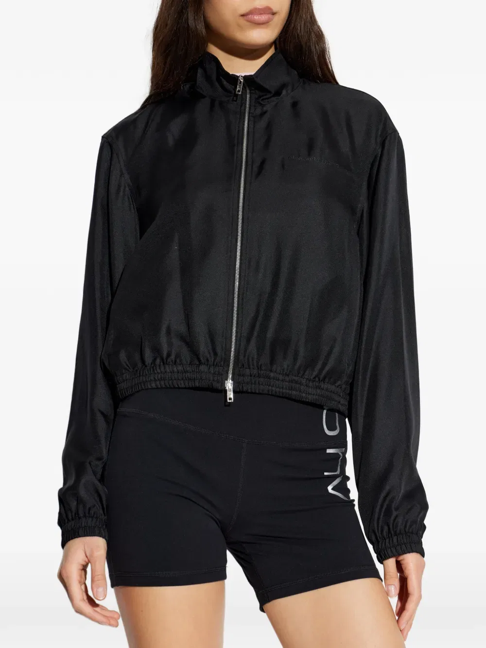 Куртка на молнии с эластичным низом Alexander Wang, черный — фото 3