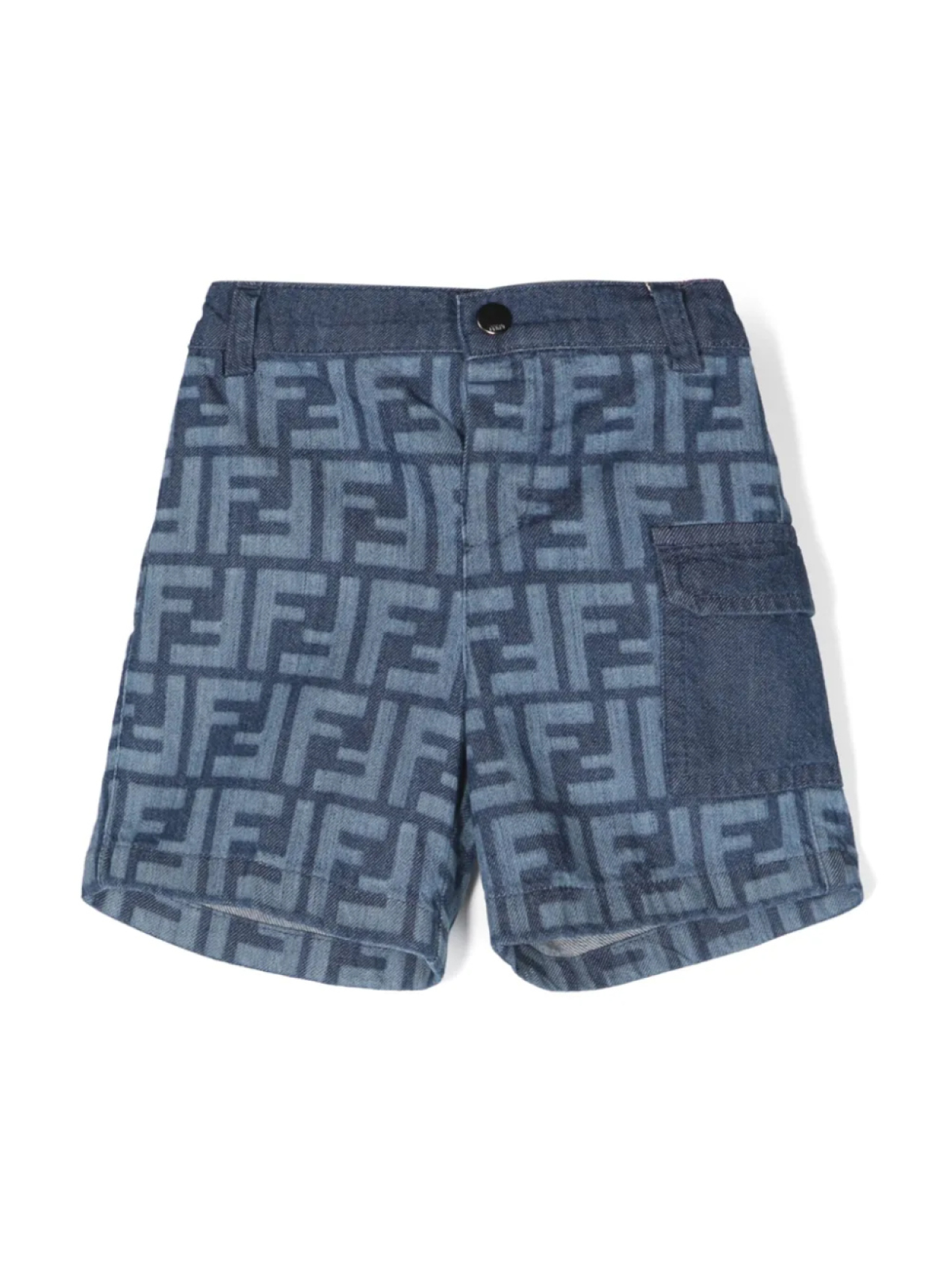 

Джинсовые шорты с логотипом FF Fendi Kids, синий
