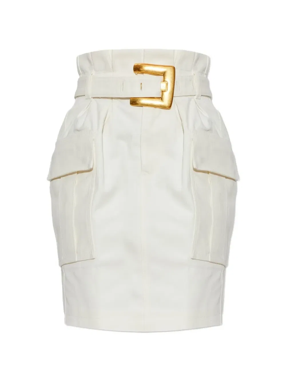 Мини-юбка карго с поясом BALMAIN, бежевый