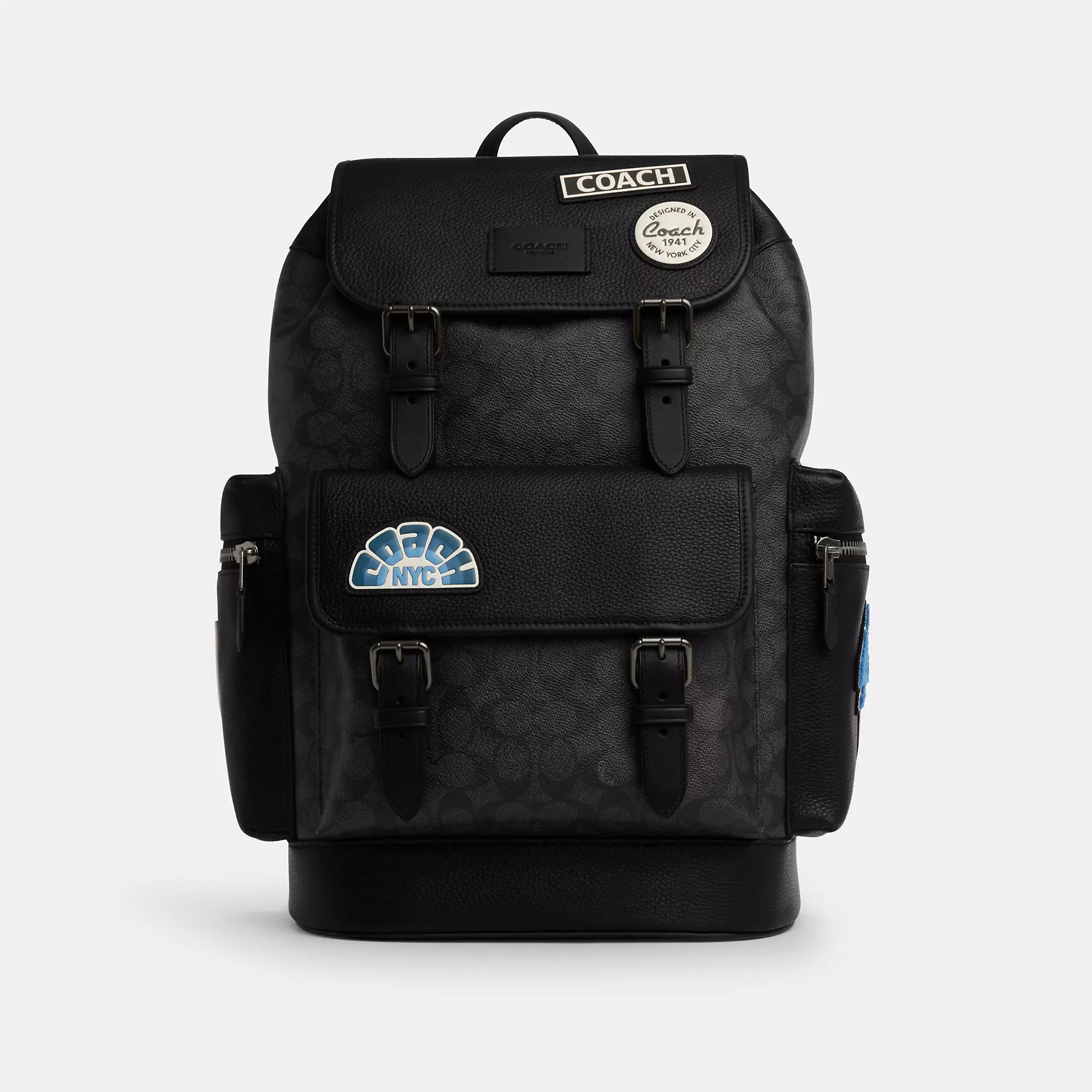 

Рюкзак Coach Outlet Sprint из фирменной ткани с нашивками, цвет gunmetal/charcoal multi
