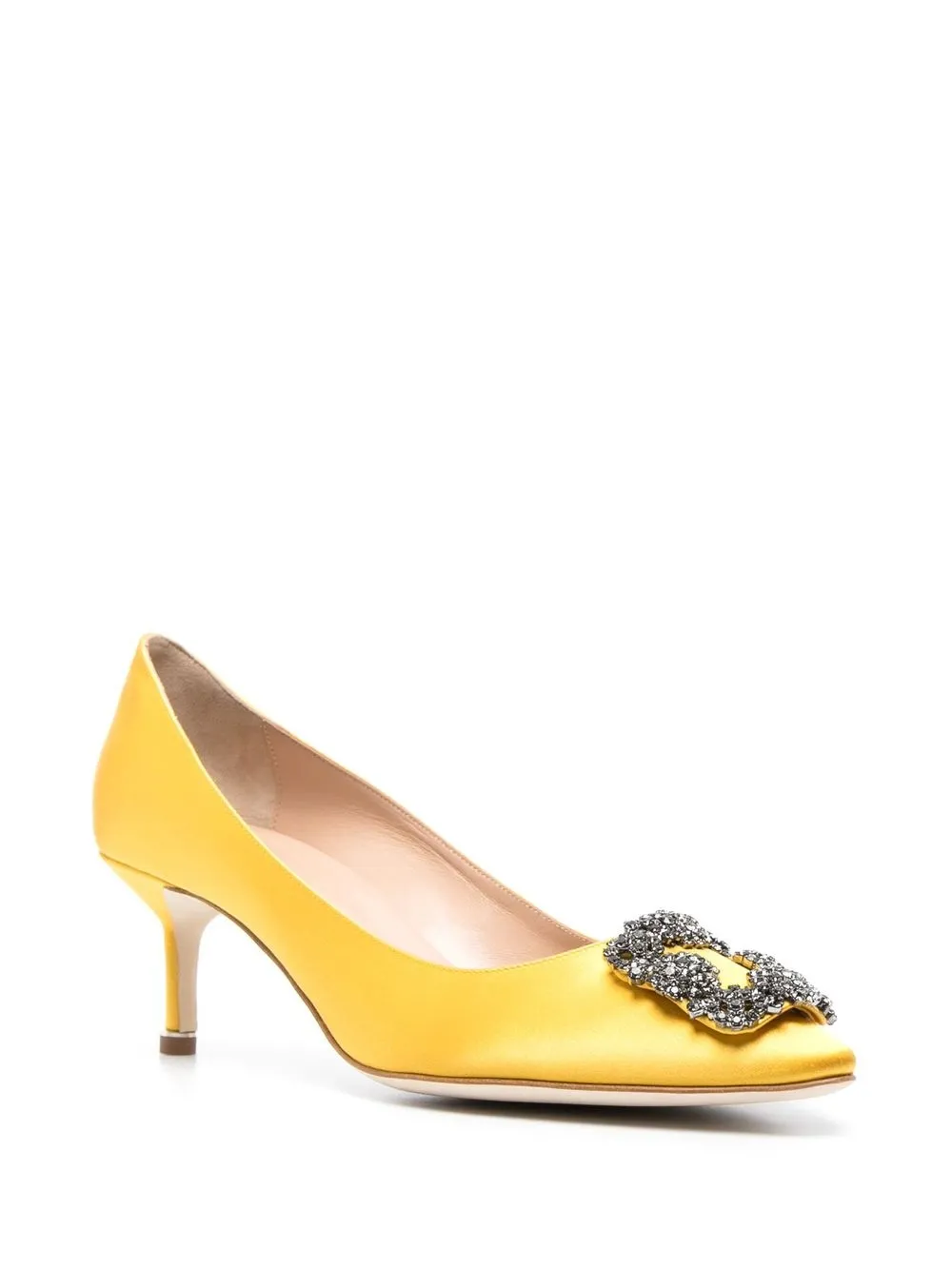 Туфли Hangisi 50 с кристаллической пряжкой Manolo Blahnik, желтый — фото 2