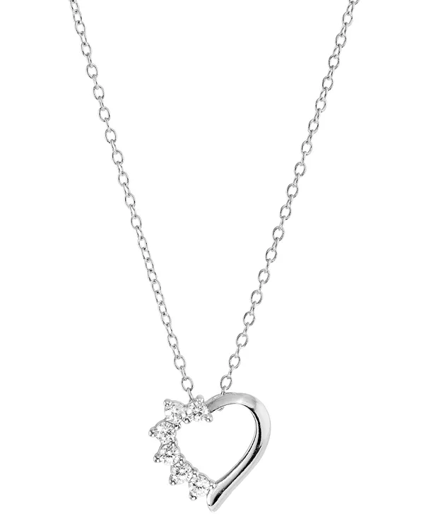 

Ожерелье с подвеской в форме сердца из кубического циркония (1/3 карата) из стерлингового серебра Macy'S, silver