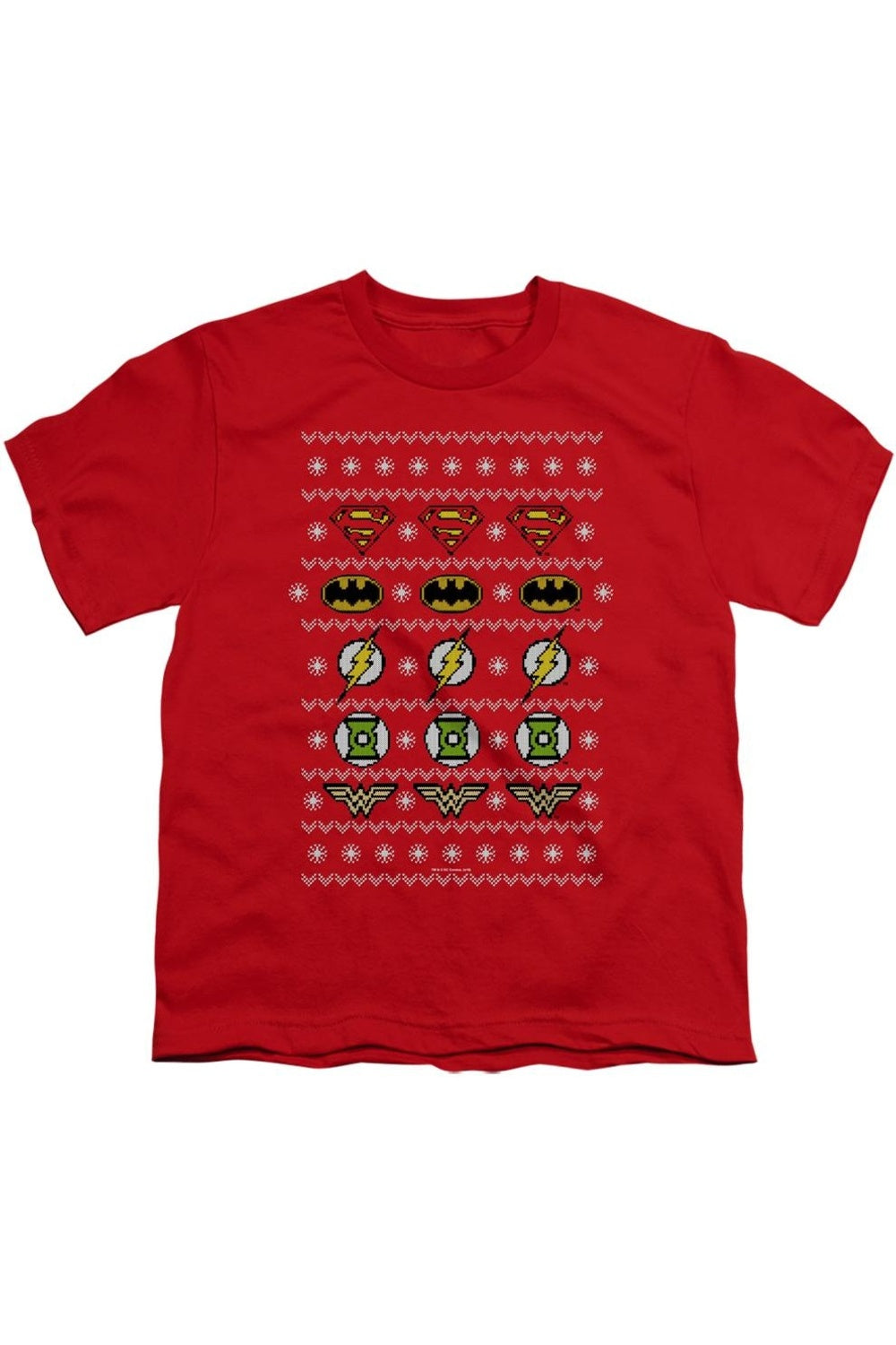 

Футболка с коротким рукавом для подростков "Щиты Лиги Справедливости Америки" рождественская Gildan, красный