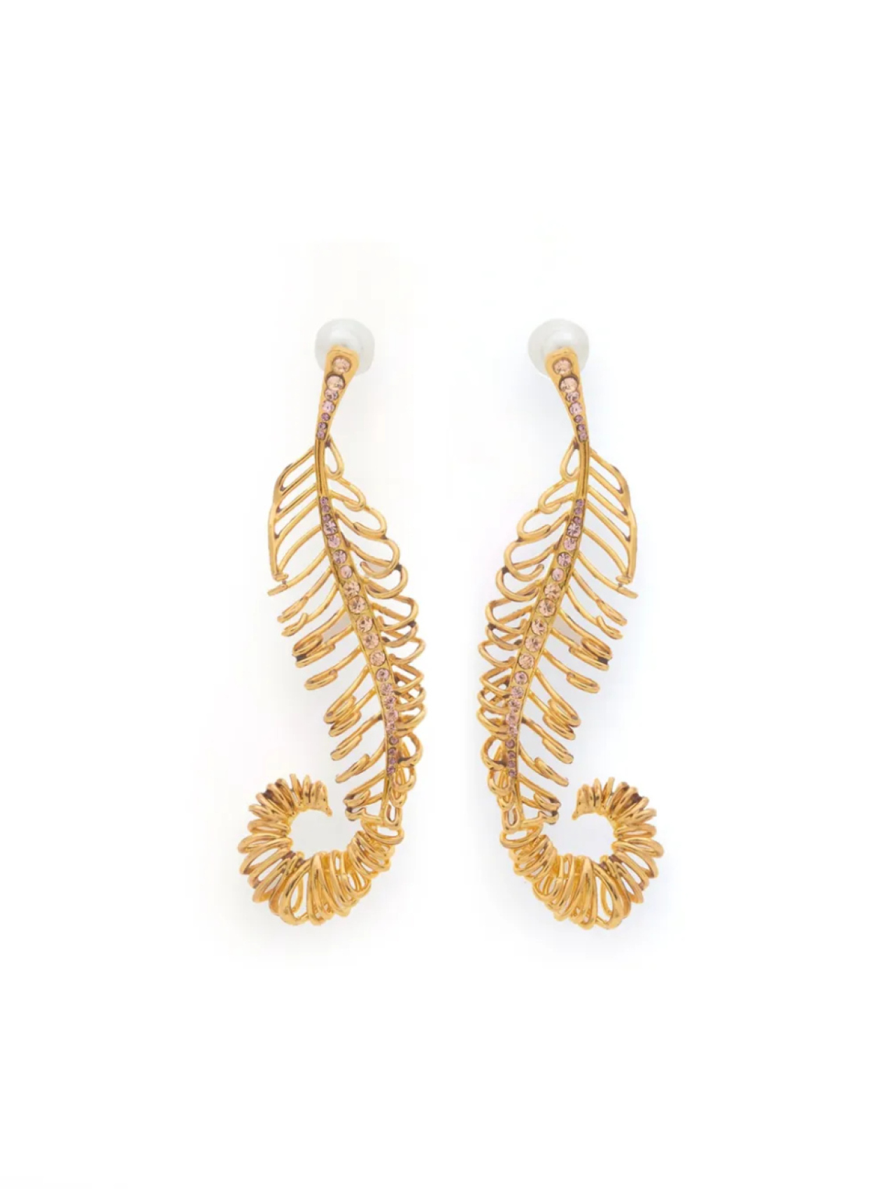 

Изогнутые серьги-перья Marni, золотой