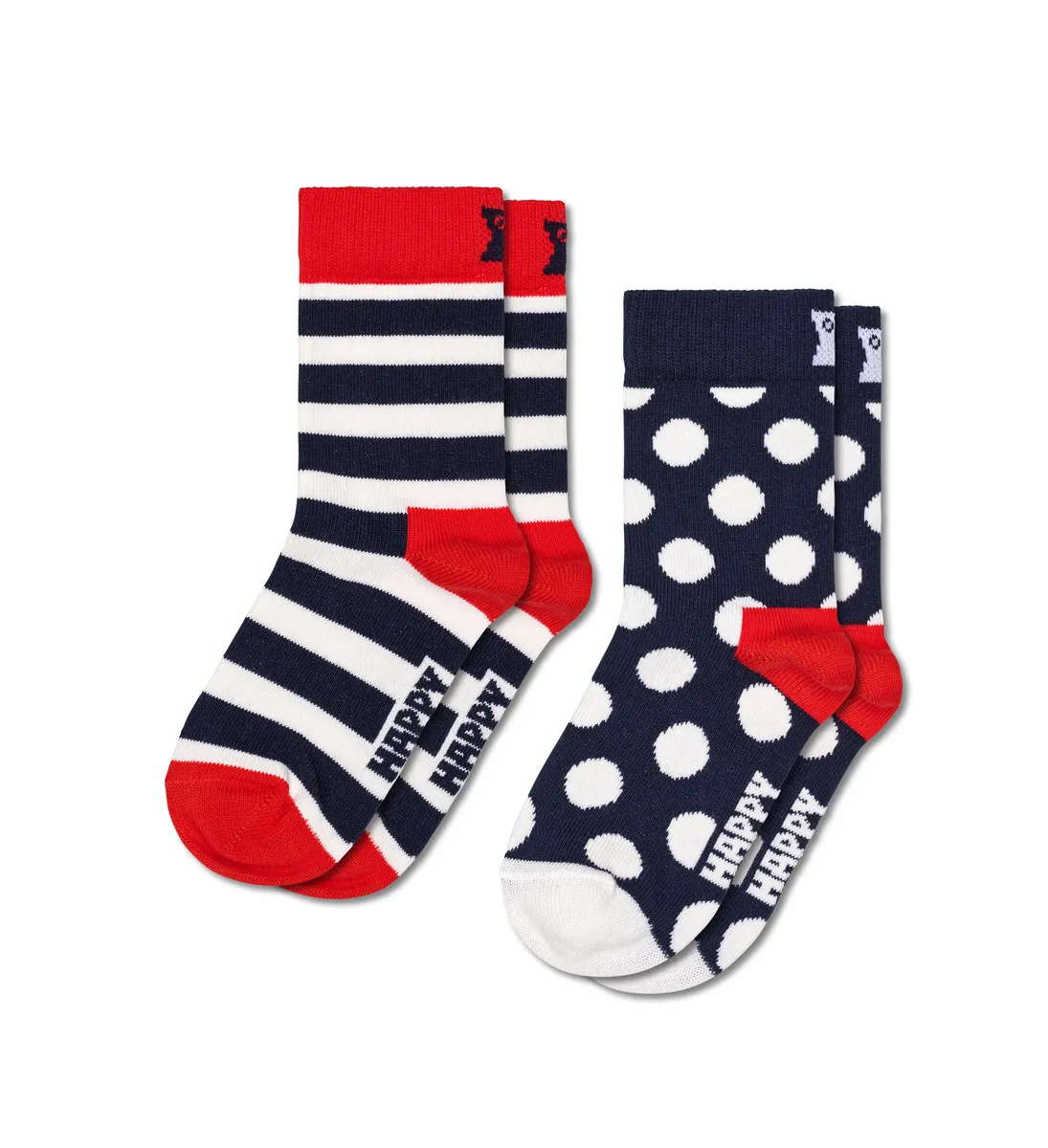 

Носки Happy Socks "2-Pack Kids Stripe Socks" (упаковка, 2 пары), горошек и полоска, цвет Bunt