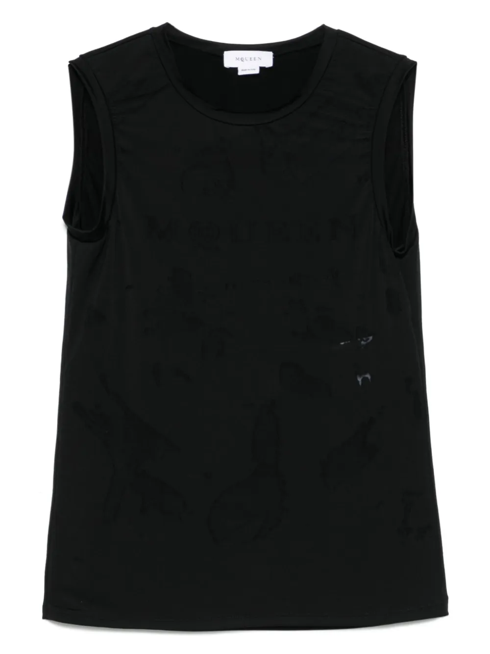 

Топ с жаккардовым логотипом Alexander McQueen, черный