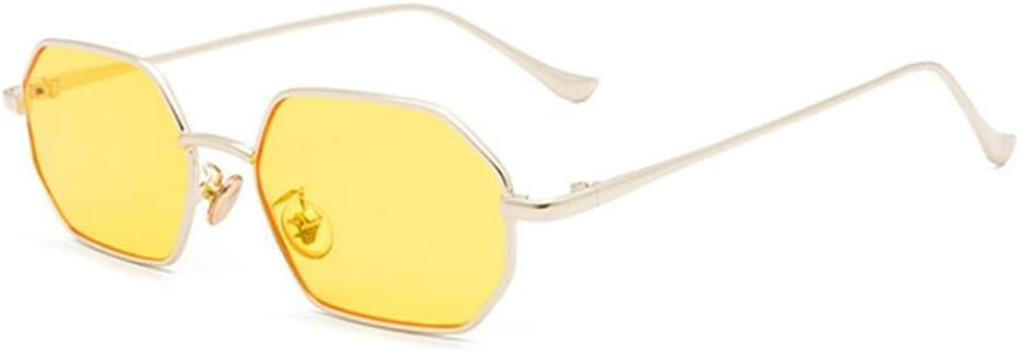 

Маленькие металлические шестиугольные солнцезащитные очки для мужчин и женщин, стильные солнцезащитные очки в стиле ретро, ​​многоугольные солнцезащитные очки, модные очки с защитой от ультрафиолета UV400 KTUCN, Gold Yellow