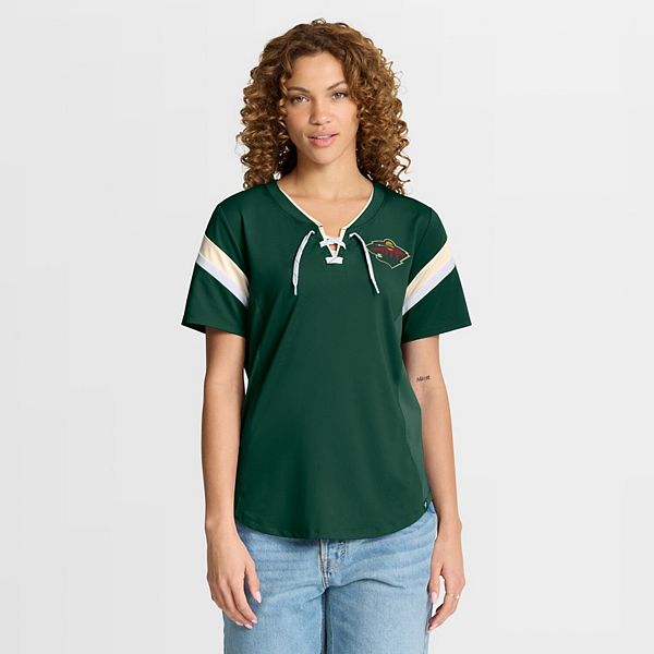 

Женская зеленая футболка Minnesota Wild Offside Athena Fanatics, Зеленый, Женская зеленая футболка Minnesota Wild Offside Athena Fanatics