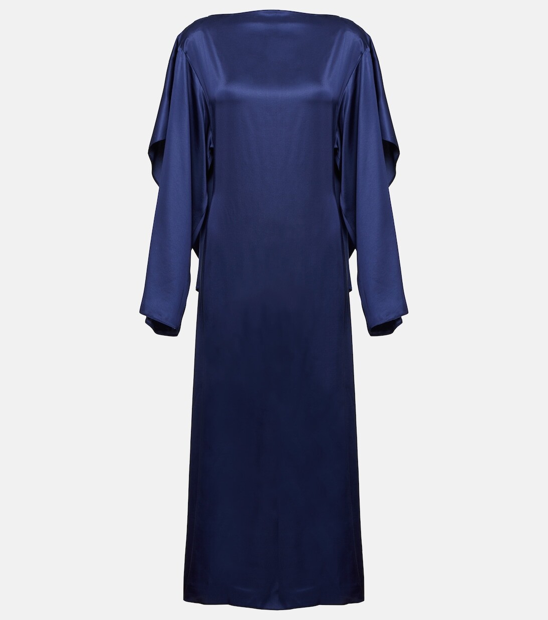 

Атласное платье миди с драпировкой MM6 MAISON MARGIELA, синий