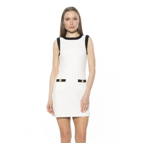 

Женское мини-платье Piper с контрастным круглым вырезом Alexia Admor, белый