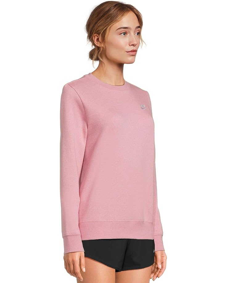Толстовка Nike Sportswear Club Fleece Crew Neck Sweatshirt, цвет Elemental Pink/Heather/White — фото 2