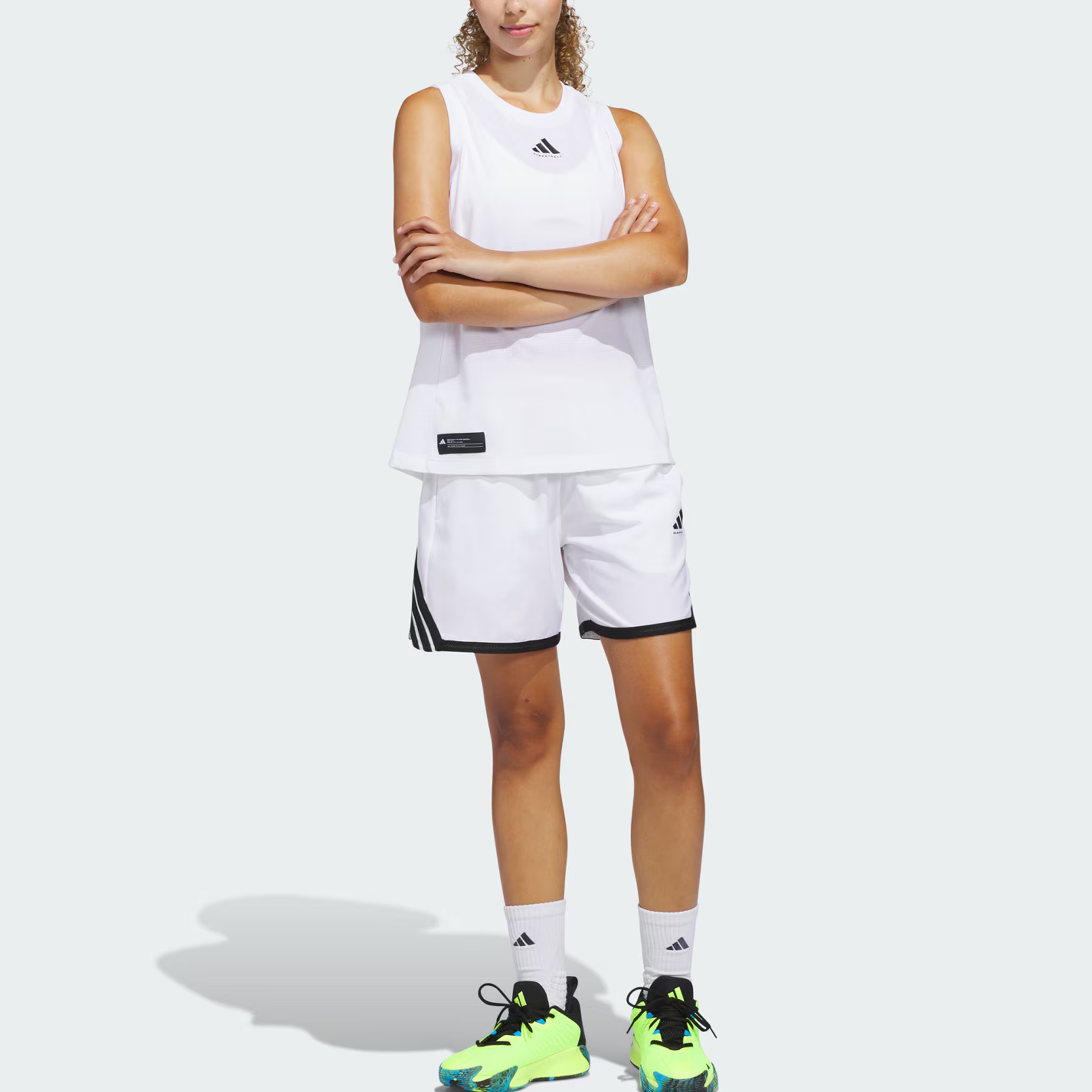 Футболка для баскетбола Climacool CRAZYLITE TANK Women's Adidas, белый/черный — фото 2