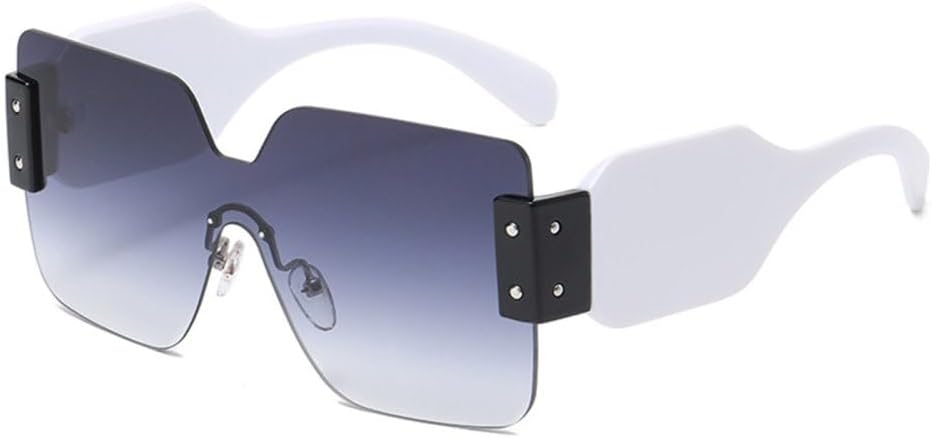 

Модные винтажные солнцезащитные очки большого размера, квадратные, без оправы, многоугольные, роскошные, летние, женские, с защитой от УФ-излучения UV400 LVTFCO, Wtyj078 White Grey