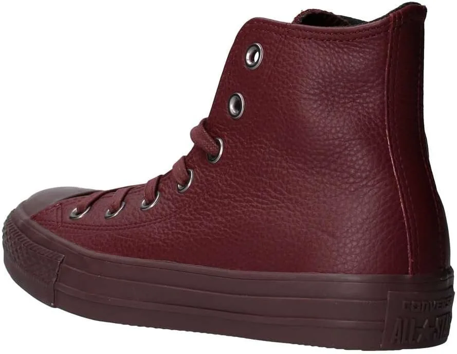 Кожаные высокие кеды Converse All Star Hi, унисекс, бордовый, Einheitsgroße — фото 2