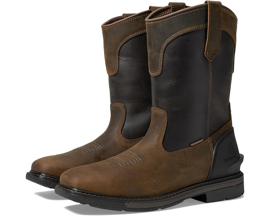 

Ботинки Carhartt Montana Waterproof 11" Steel Square Toe Wellington, цвет Brown Oil Leather/Dark Green Leather Shaft