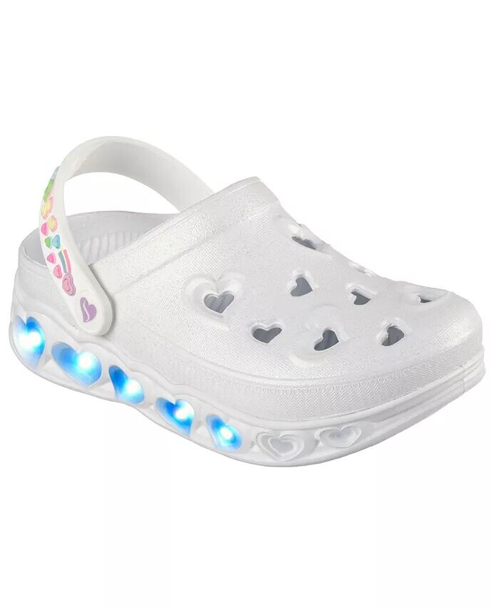 

Little Girls' Foamies: легкие повседневные туфли-сабо без шнуровки от Finish Line Skechers, белый