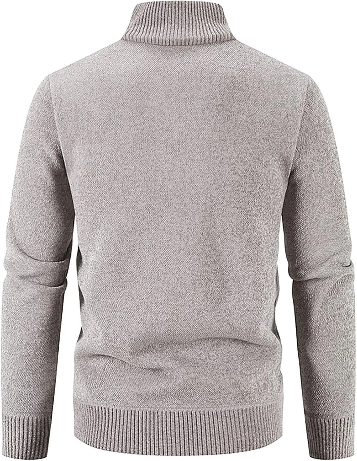 Мужской свитер-куртка Casual Plush с длинным рукавом, уютная теплая куртка-свитер для осени и зимы, универсальная повседневная куртка Generic, бежевый — фото 4