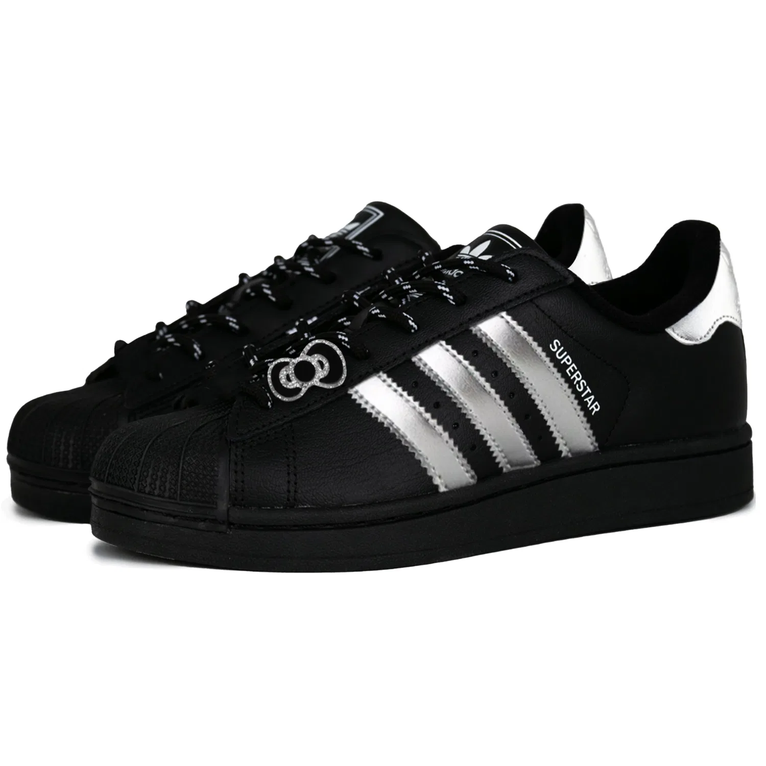 Кроссовки детские для скейтбординга Superstar 2 Alice's Adventures In Wonderland Leather Low top Black White Adidas Originals — фото 4