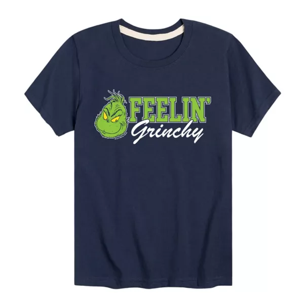 

Футболка с рисунком доктора Сьюза "Feelin' Grinchy" для мальчиков 8-20 лет Licensed Character, синий