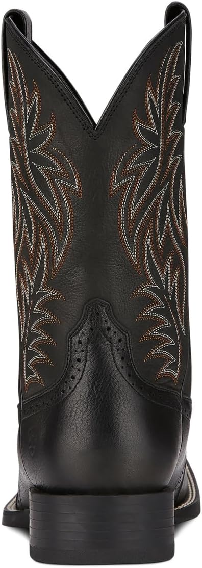 Мужские западные ковбойские сапоги Ariat Sport с широким квадратным носком, черный — фото 4