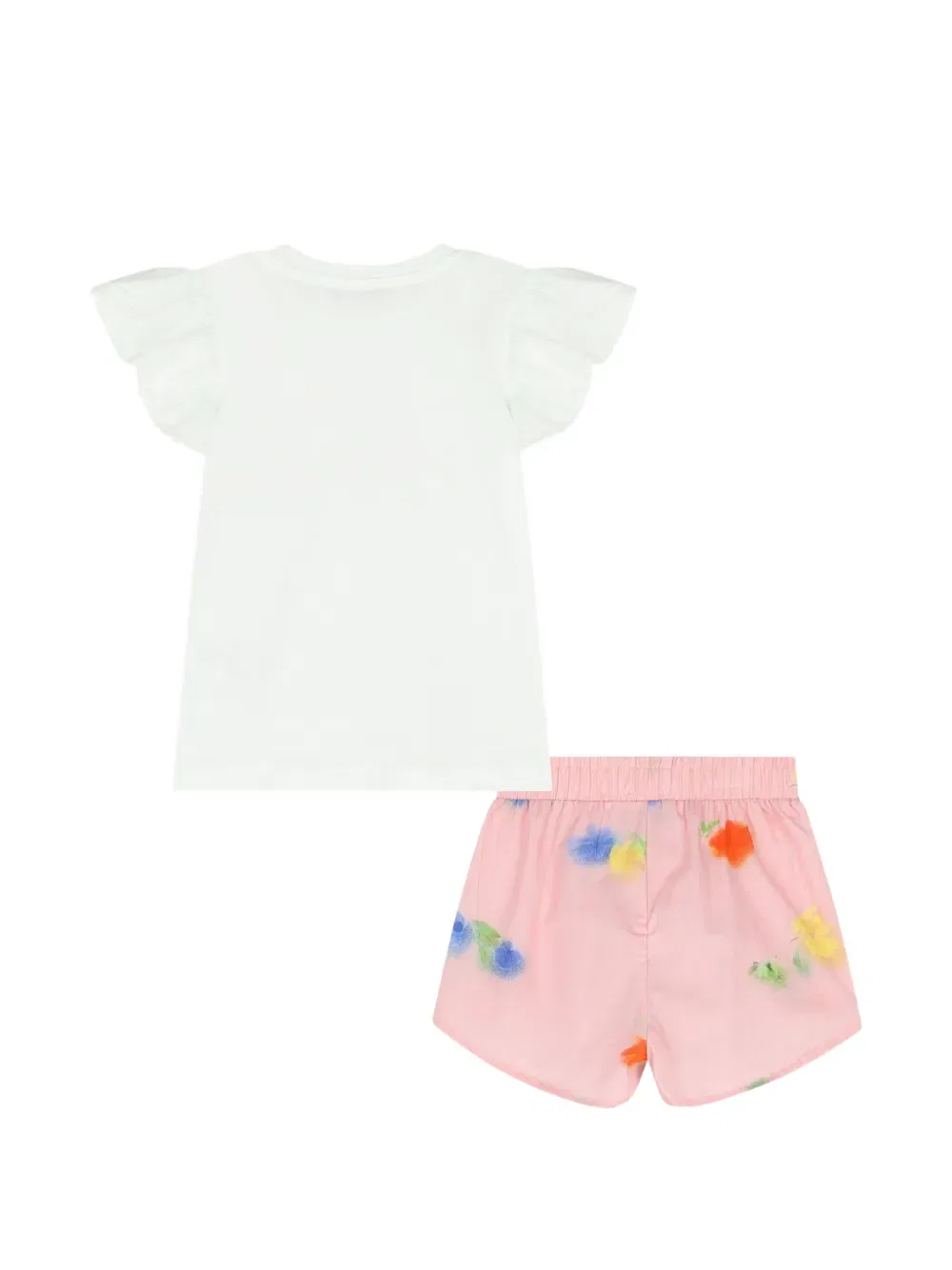 Комплект из топа и шортов с цветочным принтом Msgm Kids, белый — фото 2
