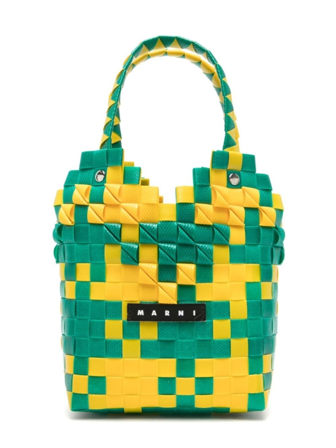 

Marni плетеная сумка-тоут Diamond Basket, желтый