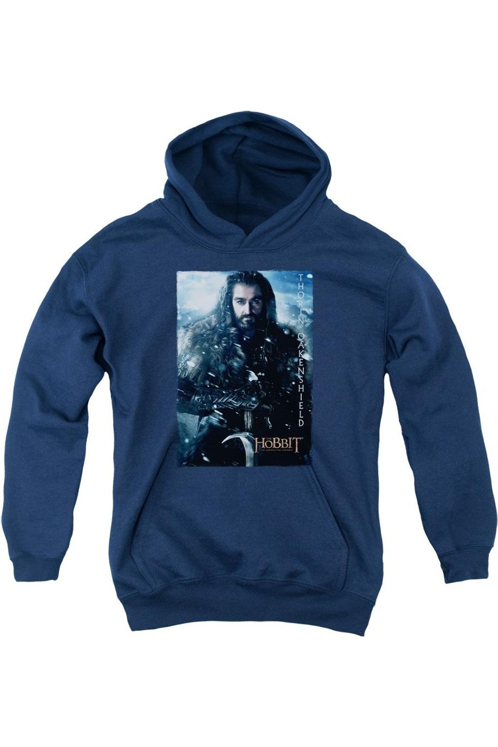 

Толстовка с капюшоном The Hobbit Thorin Poster Youth Gildan, темно-синий