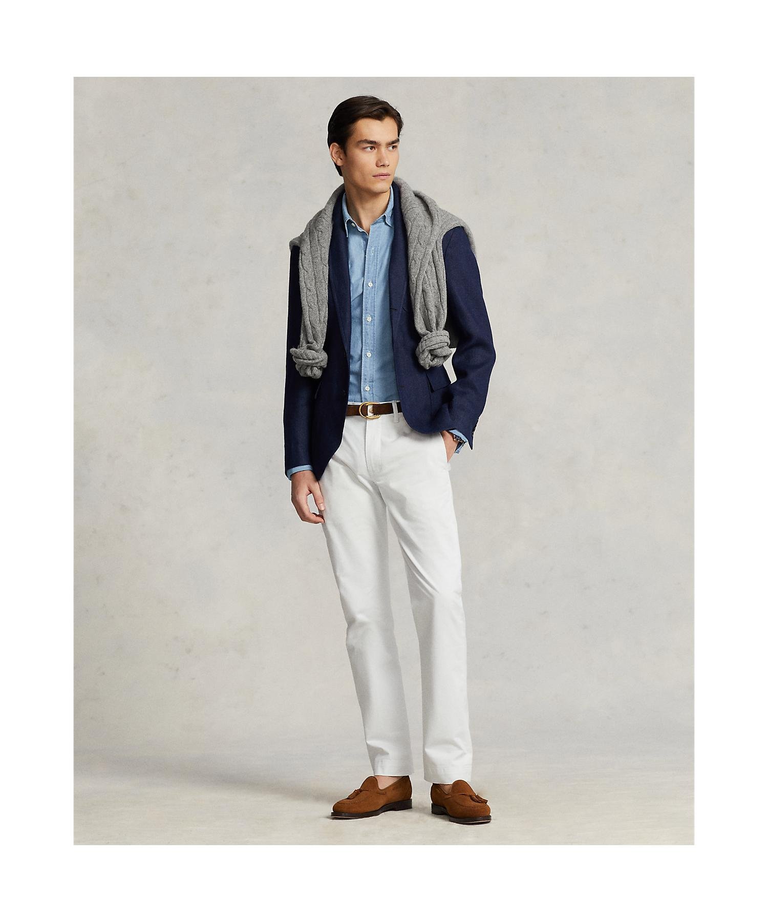 Эластичные брюки-чиносы прямого кроя из выстиранной ткани. Polo Ralph Lauren, 100 White