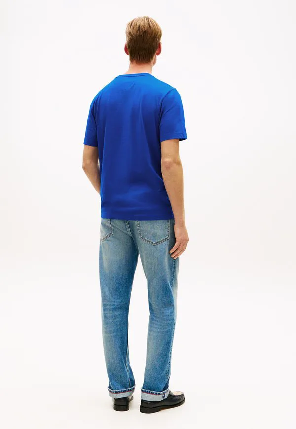 Футболка с круглым вырезом и вышивкой флага, базовая футболка Tommy Hilfiger, Regal Blue — фото 3