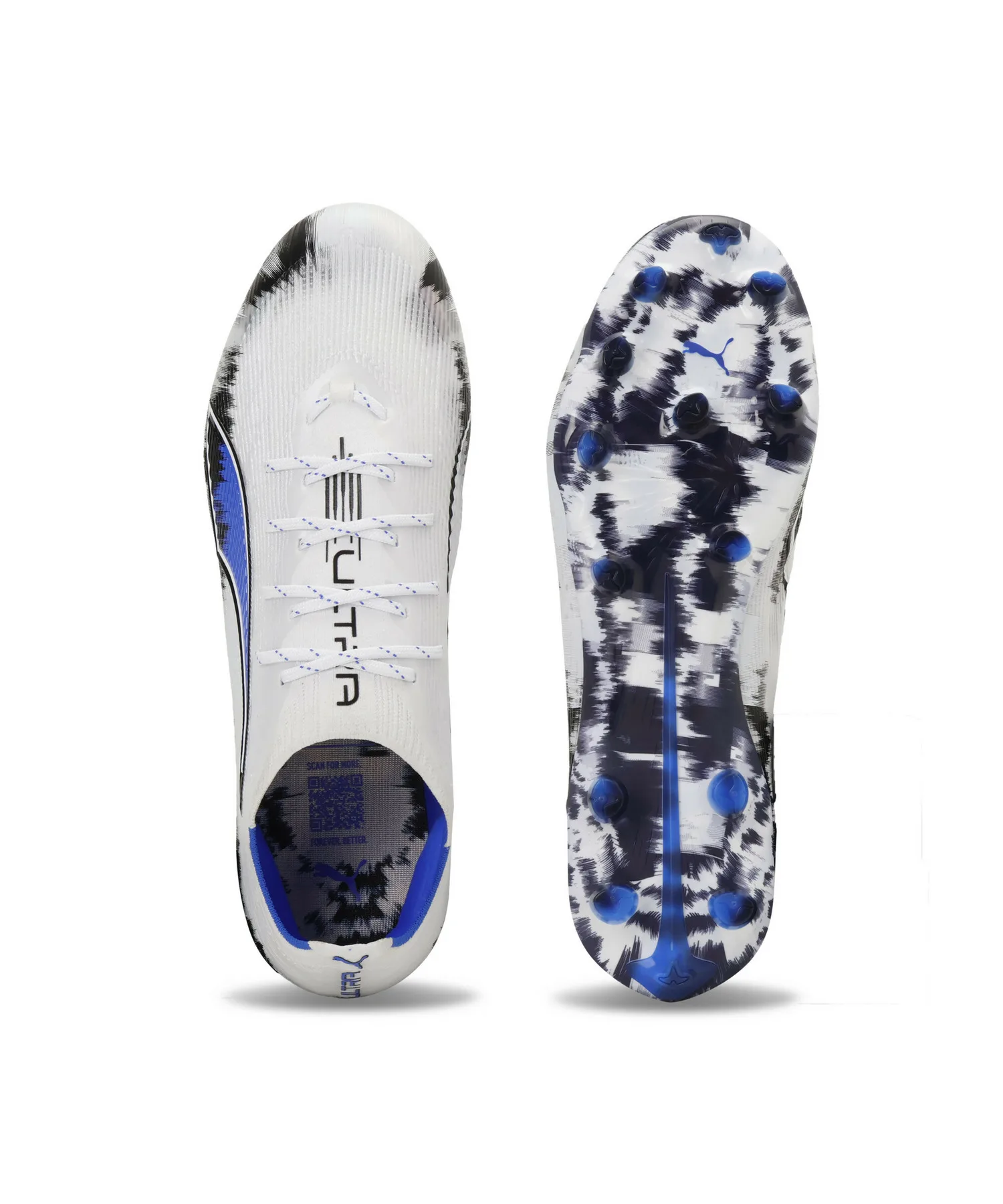 Мужские футбольные бутсы PUMA ULTRA 6 ULTIMATE JAPAN HG/AG бело-чёрные — фото 4