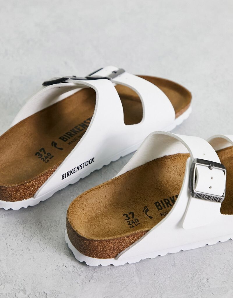 Birkenstock - Arizona - Сандалии Birko-flor белого цвета — фото 3