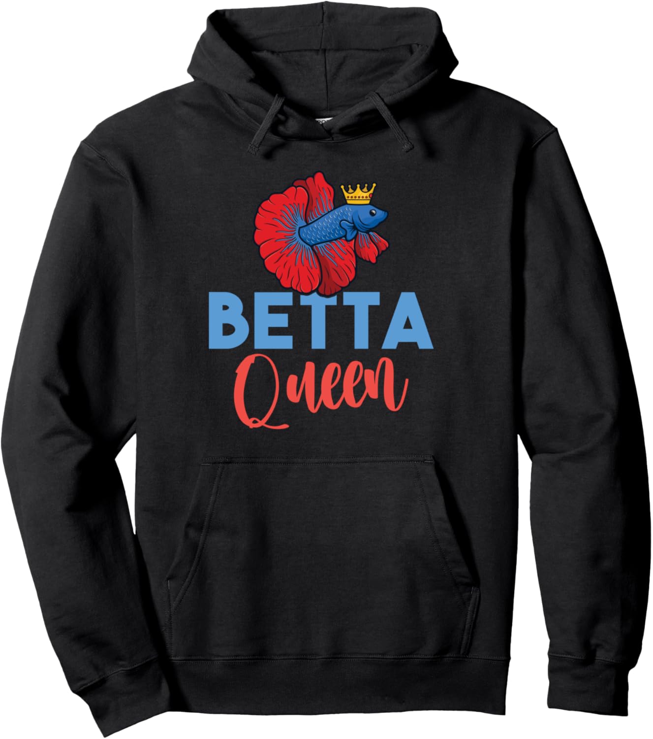 

Худи с изображением рыбки королевы Бетты Betta Lover Gifts, черный