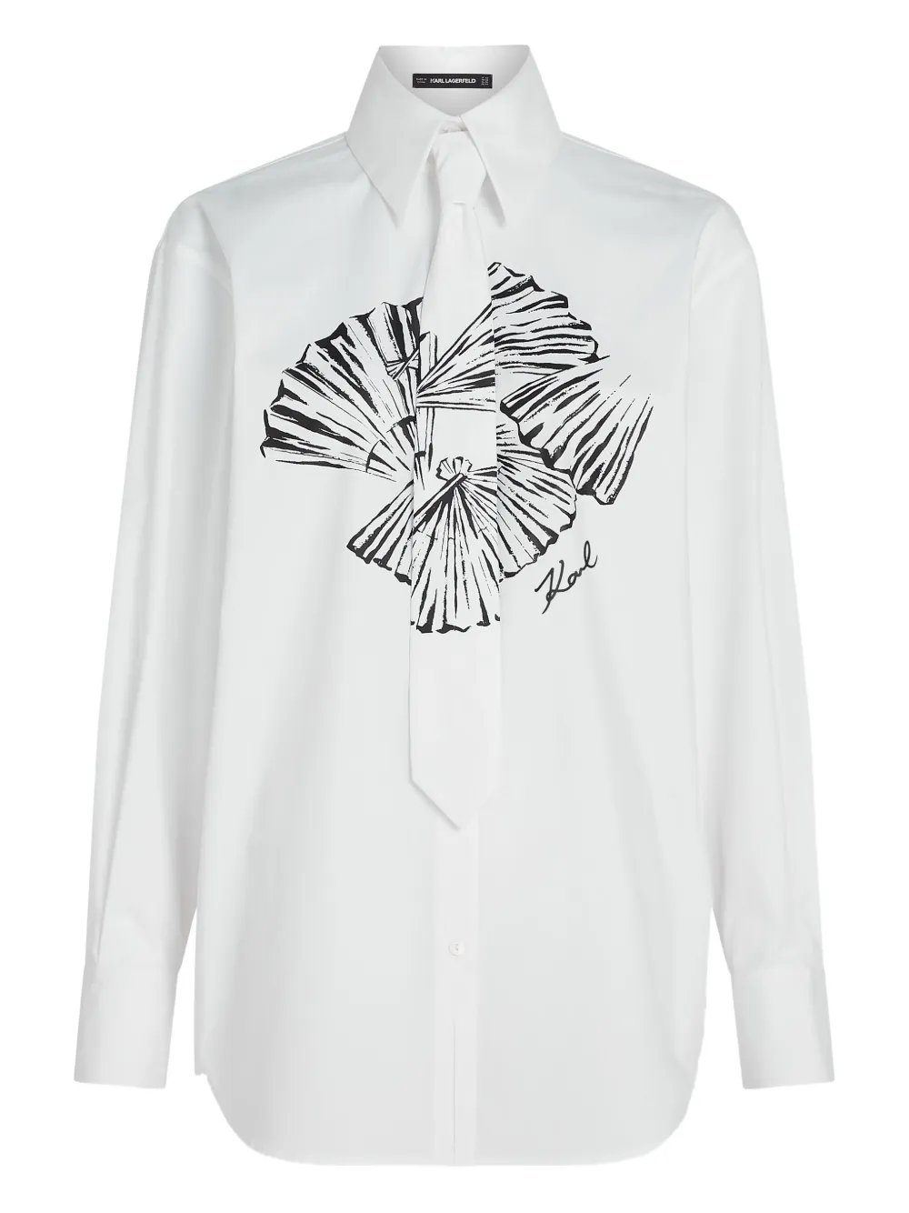 

Рубашка с отделкой в виде галстука Karl Lagerfeld, белый