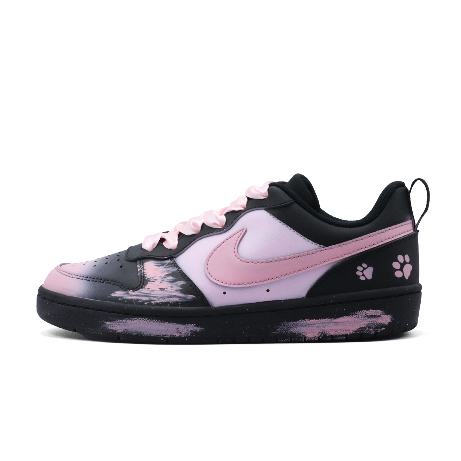 

Nike Детские кроссовки для скейтбординга Court Borough Pink Cute Paw с нескользящей подошвой и износостойкими протекторами для подростков