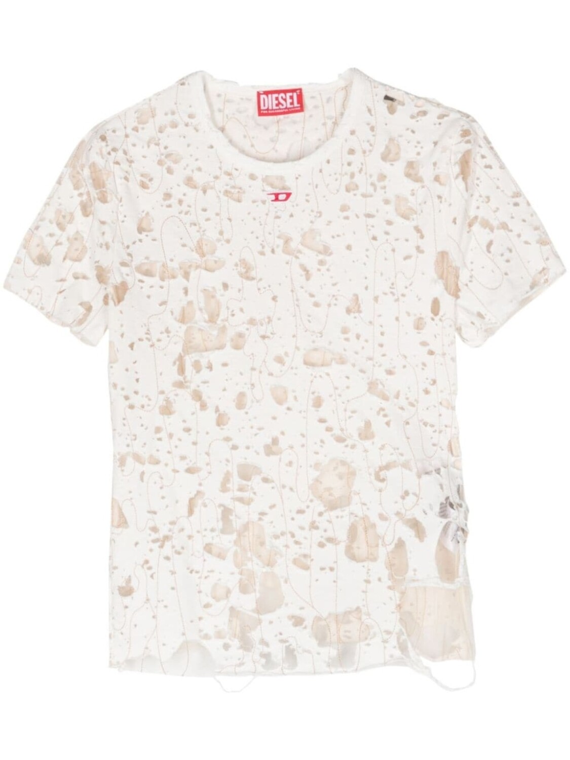 

Diesel футболка T-Uncyna с эффектом потертости, нейтральный цвет