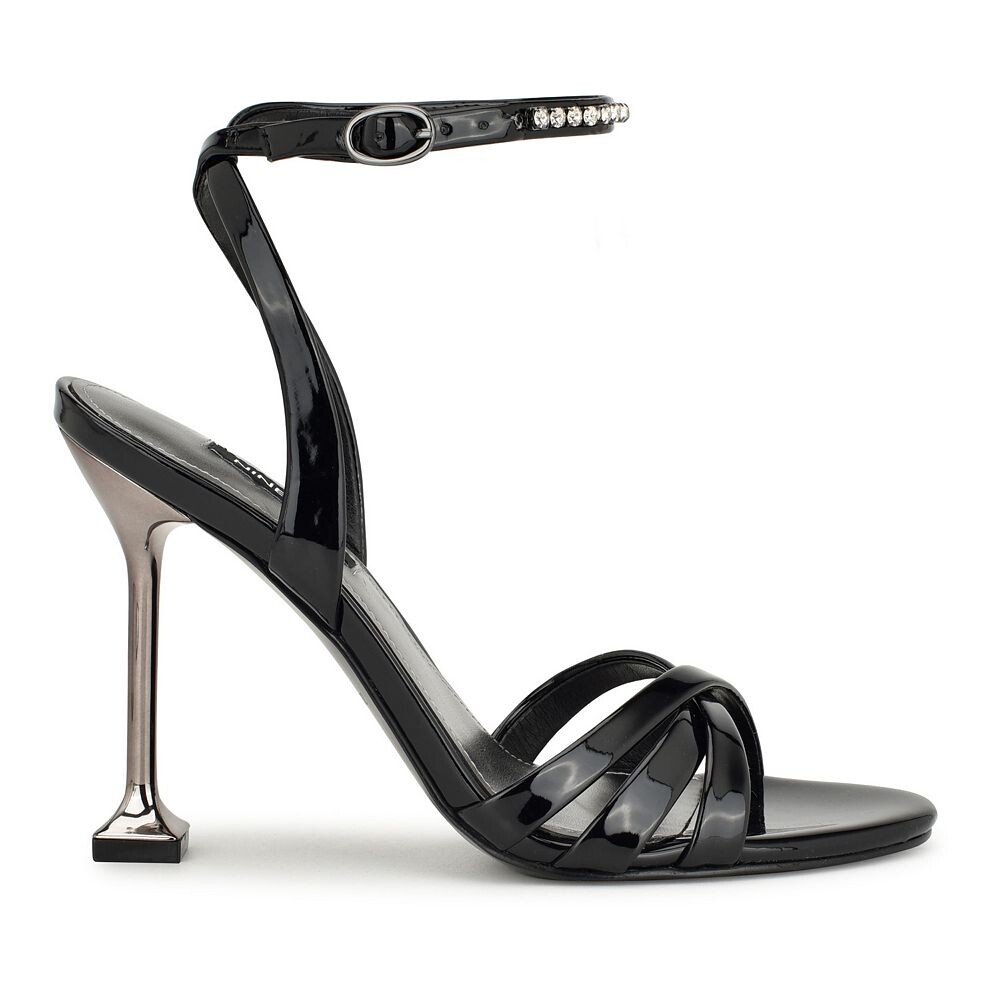 Женские классические сандалии Nine West Noras с ремешками, цвет Black Patent — фото 2