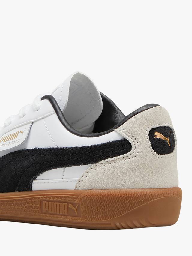 Детские кеды Palermo из кожи с цветными блоками PUMA, White/Grey — фото 3