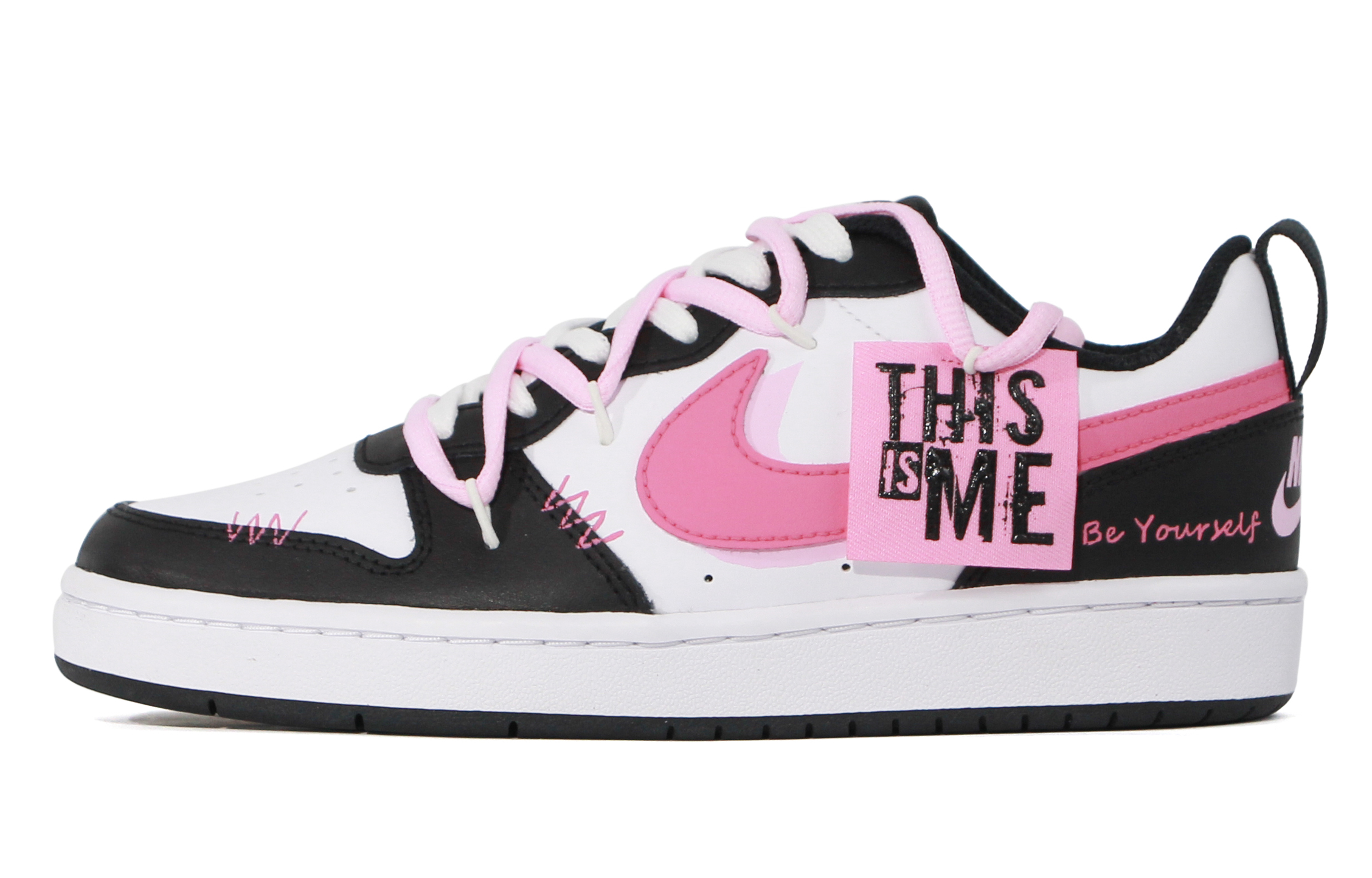 

Кроссовки Nike Skateboard Shoes Women's Low-Top Black White Pink