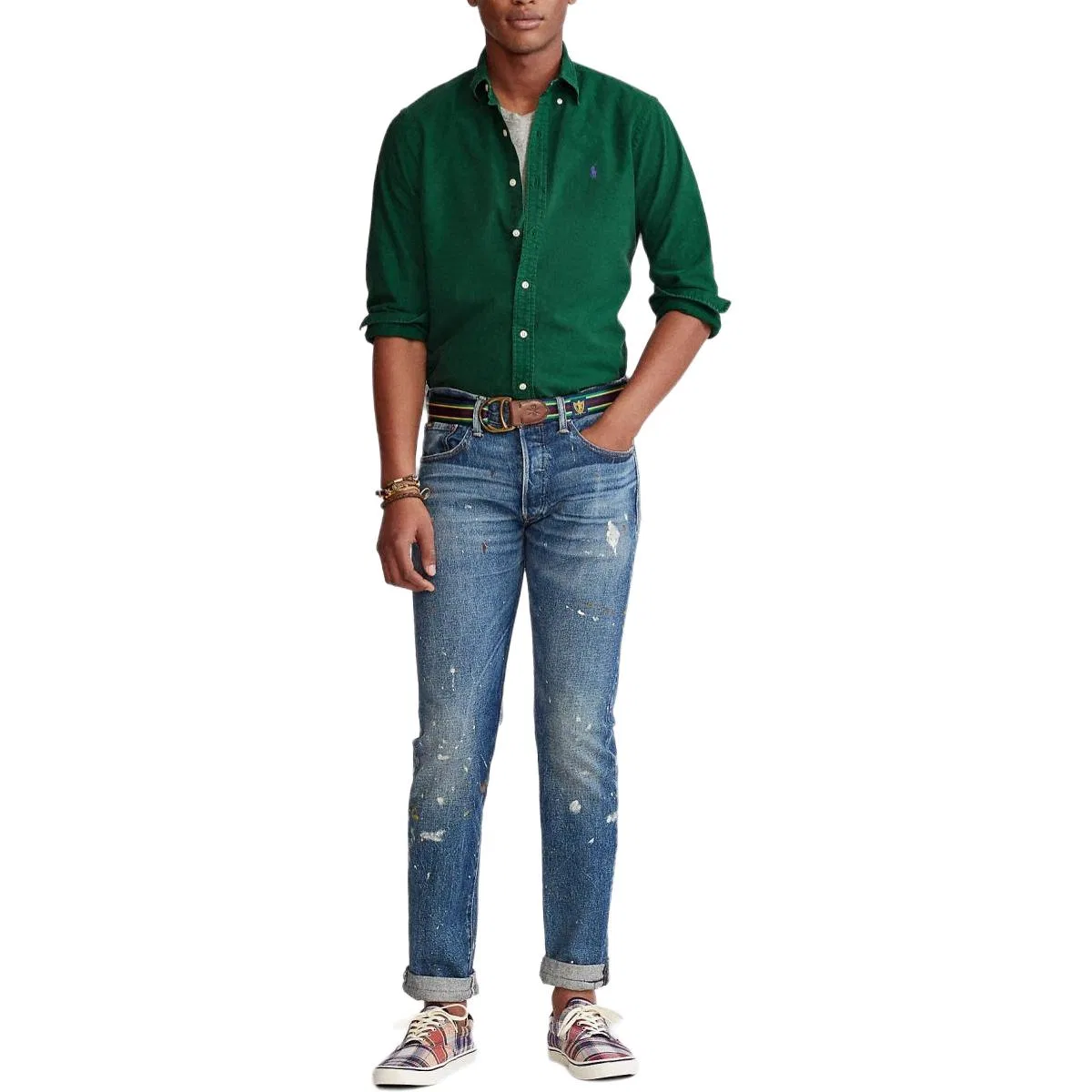 Рубашка Classic Version мужская Polo Ralph Lauren, Turquoise Green — фото 3