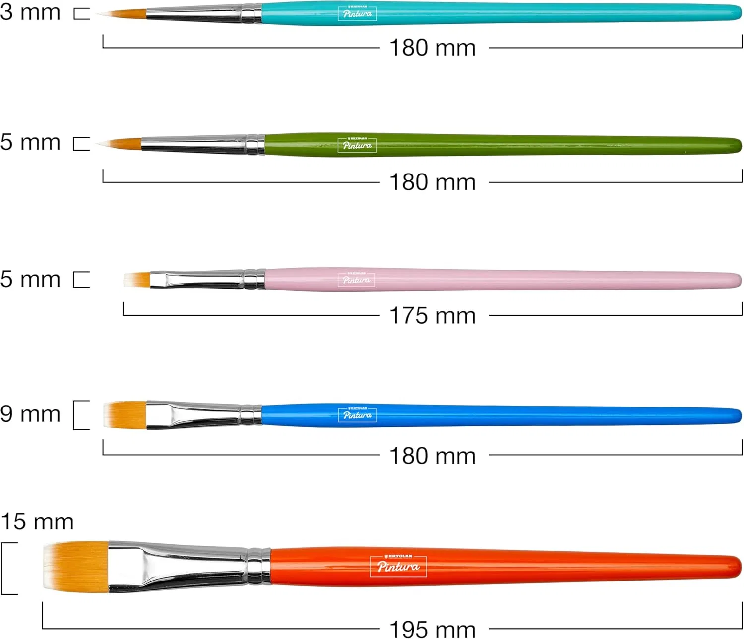Набор веганских кистей «Pintura Brush Set» (5 шт.) от Kryolan Kryolan — фото 3
