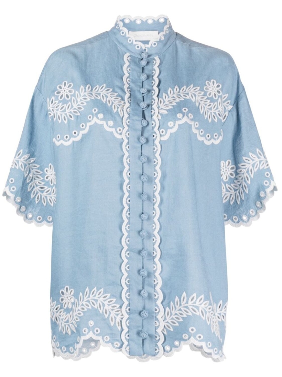 

ZIMMERMANN JUNIE EMBRD SHIRT WHITE, синий