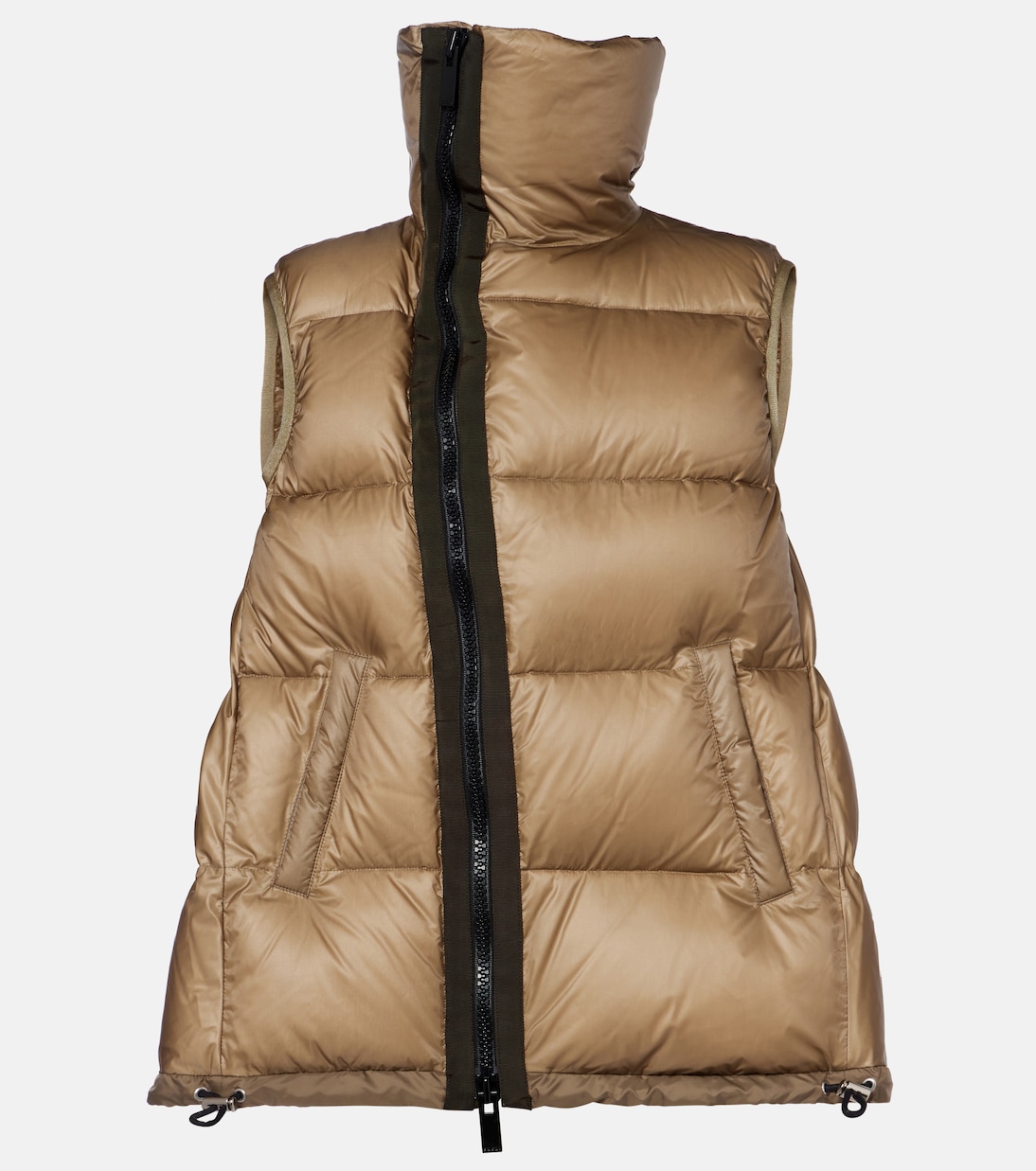 

Асимметричная стёганая пуховая жилетка Sacai, D/Beige